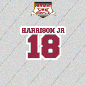 2026 Arizona Cardinals Name and Number Glossy Stickers