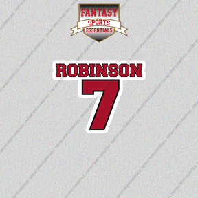 2026 Atlanta Falcons Name and Number Glossy Stickers