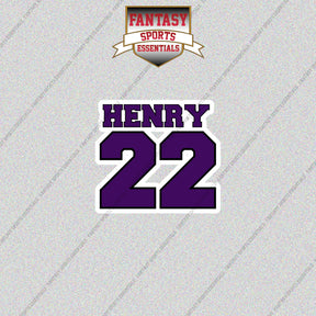 2026 Baltimore Ravens Name and Number Glossy Stickers