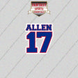 2026 Buffalo Bills Name and Number Glossy Stickers