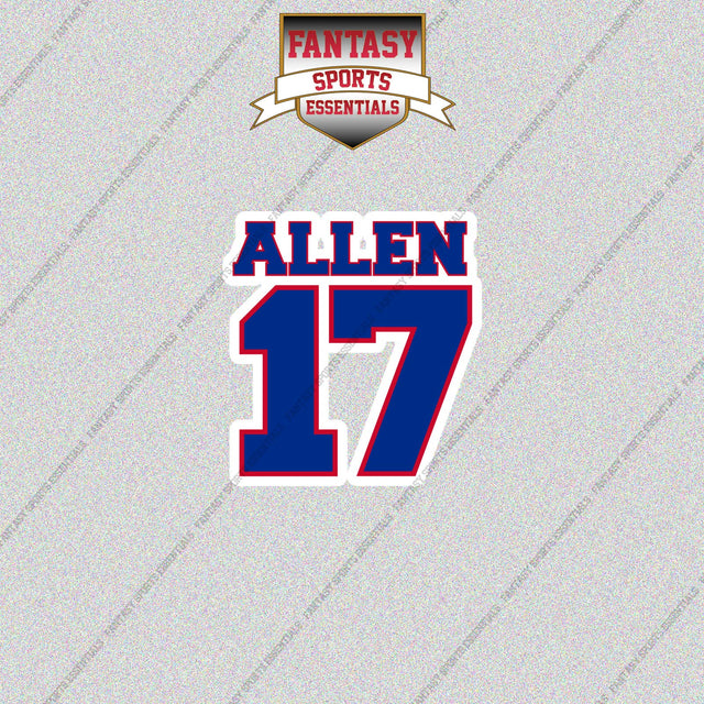 2026 Buffalo Bills Name and Number Glossy Stickers