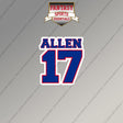 2026 Buffalo Bills Name and Number Magnets
