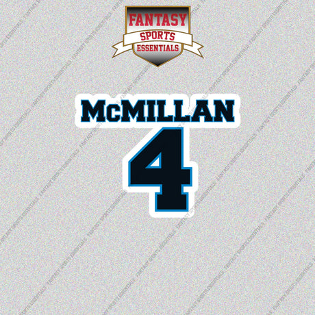 2026 Carolina Panthers Name and Number Glossy Stickers