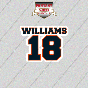 2026 Chicago Bears Name and Number Glossy Stickers