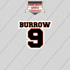 2026 Cincinnati Bengals Name and Number Glossy Stickers