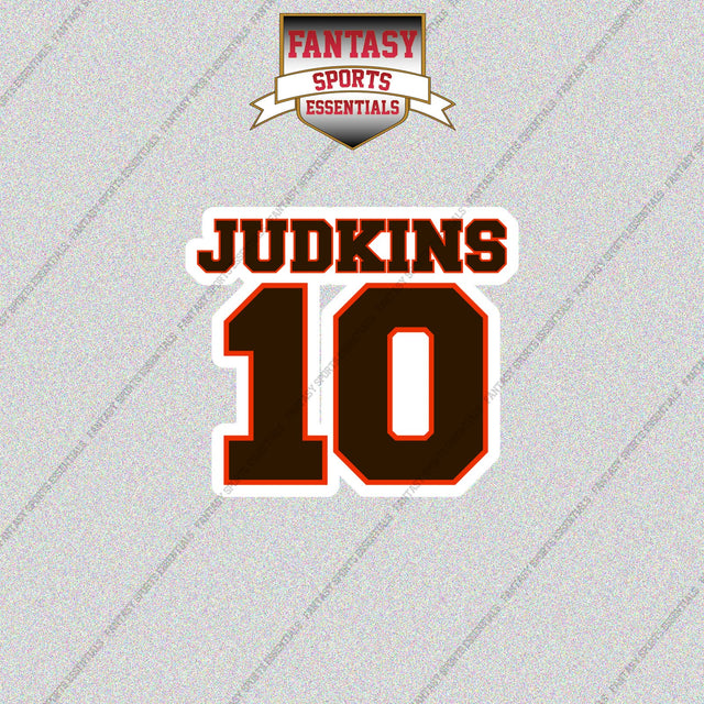 2026 Cleveland Browns Name and Number Glossy Stickers