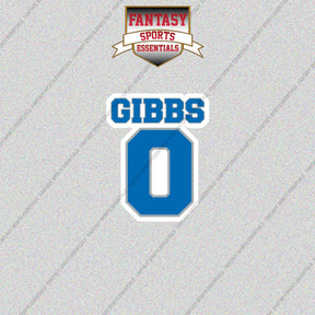 2026 Detroit Lions Name and Number Glossy Stickers