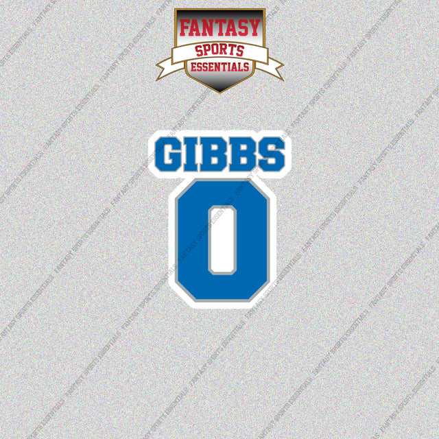 2026 Detroit Lions Name and Number Glossy Stickers