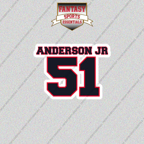 2026 Houston Texans Name and Number Glossy Stickers