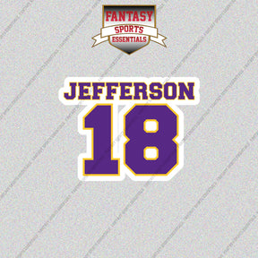 2026 Minnesota Vikings Name and Number Glossy Stickers