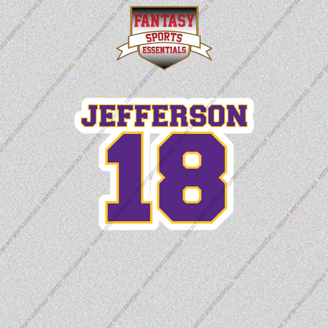 2026 Minnesota Vikings Name and Number Glossy Stickers
