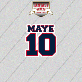 2026 New England Patriots Name and Number Glossy Stickers
