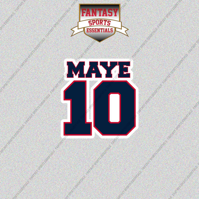 2026 New England Patriots Name and Number Glossy Stickers
