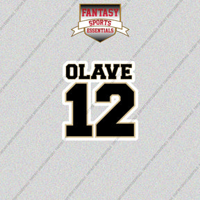2026 New Orleans Saints Name and Number Glossy Stickers