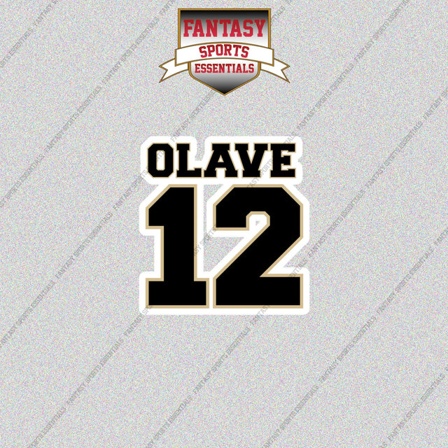 2026 New Orleans Saints Name and Number Glossy Stickers
