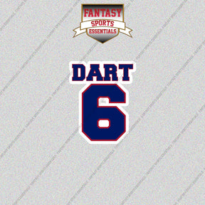 2026 New York Giants Name and Number Glossy Stickers
