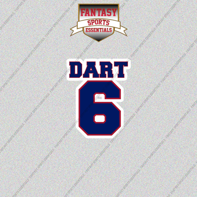 2026 New York Giants Name and Number Glossy Stickers