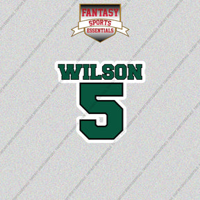 2026 New York Jets Name and Number Glossy Stickers