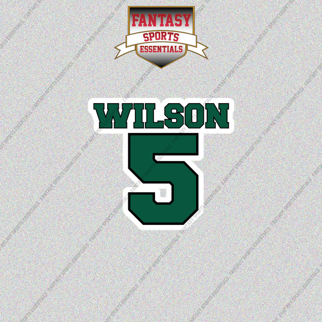 2026 New York Jets Name and Number Glossy Stickers