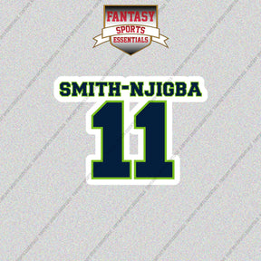 2026 Seattle Seahawks Name and Number Glossy Stickers