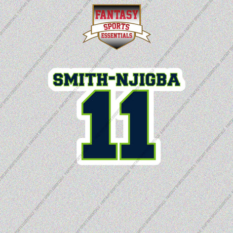 2026 Seattle Seahawks Name and Number Glossy Stickers