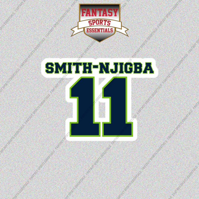 2026 Seattle Seahawks Name and Number Glossy Stickers