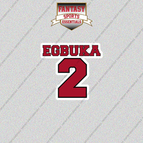 2026 Tampa Bay Buccaneers Name and Number Glossy Stickers
