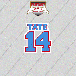 2026 Tennessee Titans Name and Number Glossy Stickers