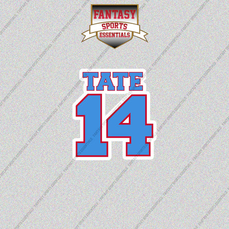 2026 Tennessee Titans Name and Number Glossy Stickers