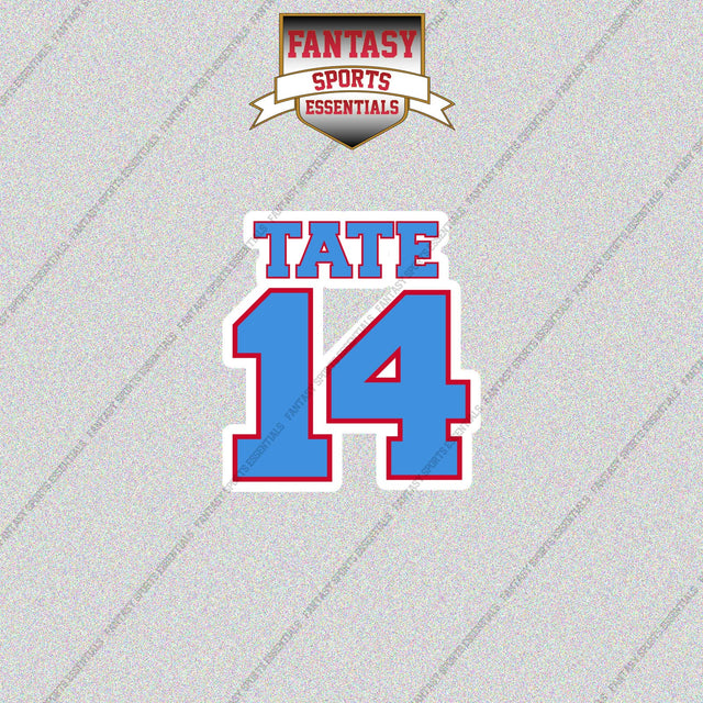 2026 Tennessee Titans Name and Number Glossy Stickers
