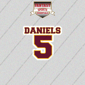 2026 Washington Commanders Name and Number Glossy Stickers