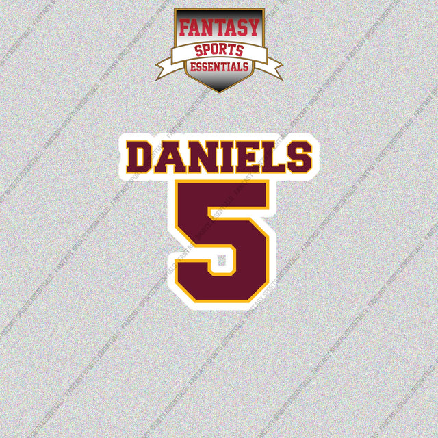 2026 Washington Commanders Name and Number Glossy Stickers