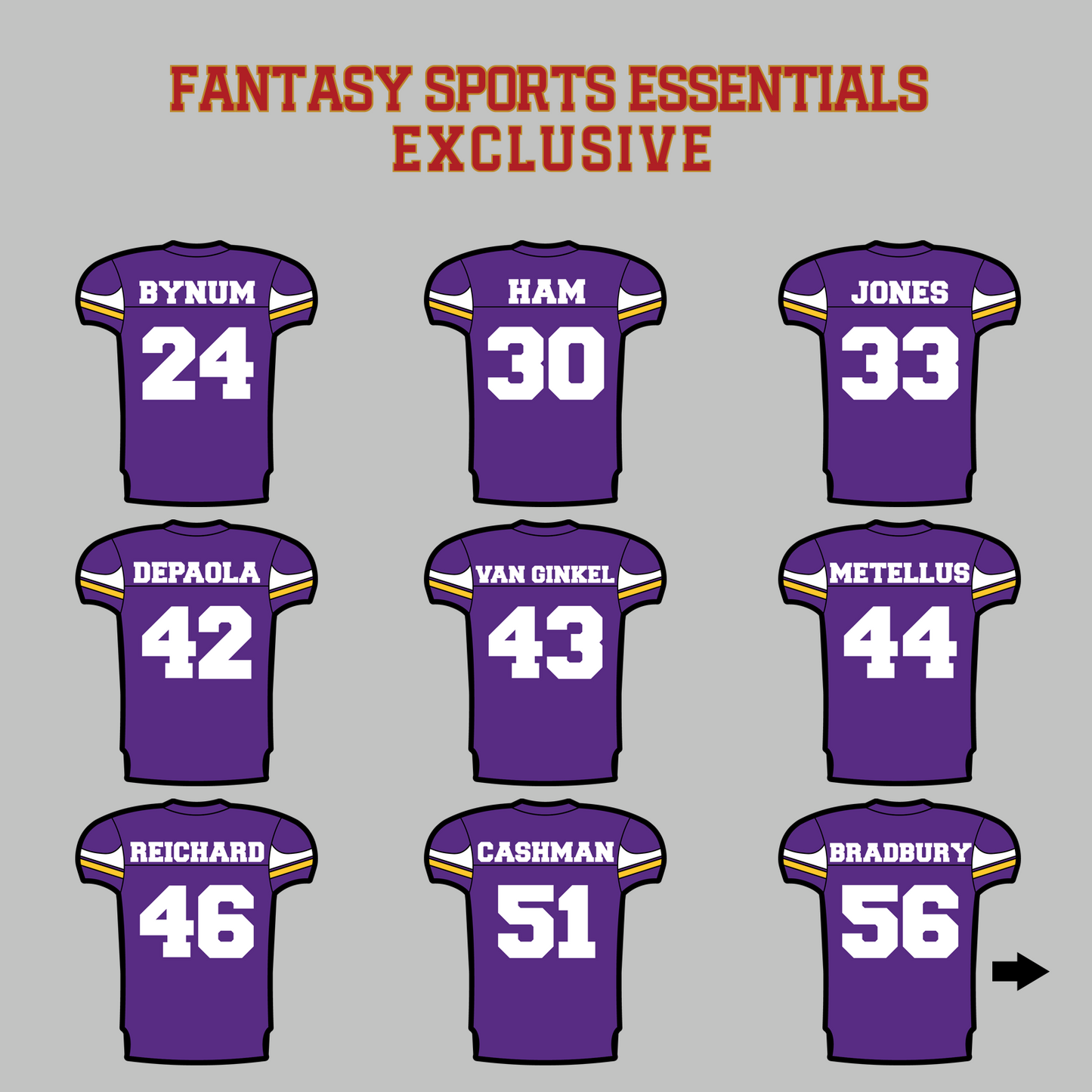 Fantasy Sports Essentials Exclusive Minnesota Vikings 2024 Home Jersey Magnets Page 2