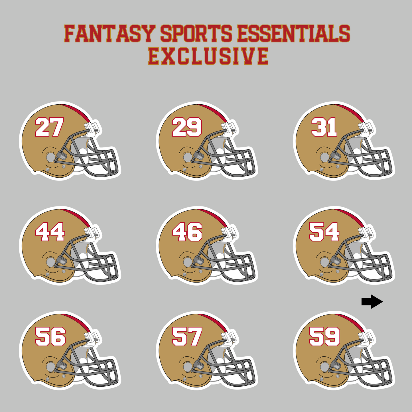 Fantasy Sports Essentials Exclusive San Francisco 49ers 2024 Helmet Magnets Page 2