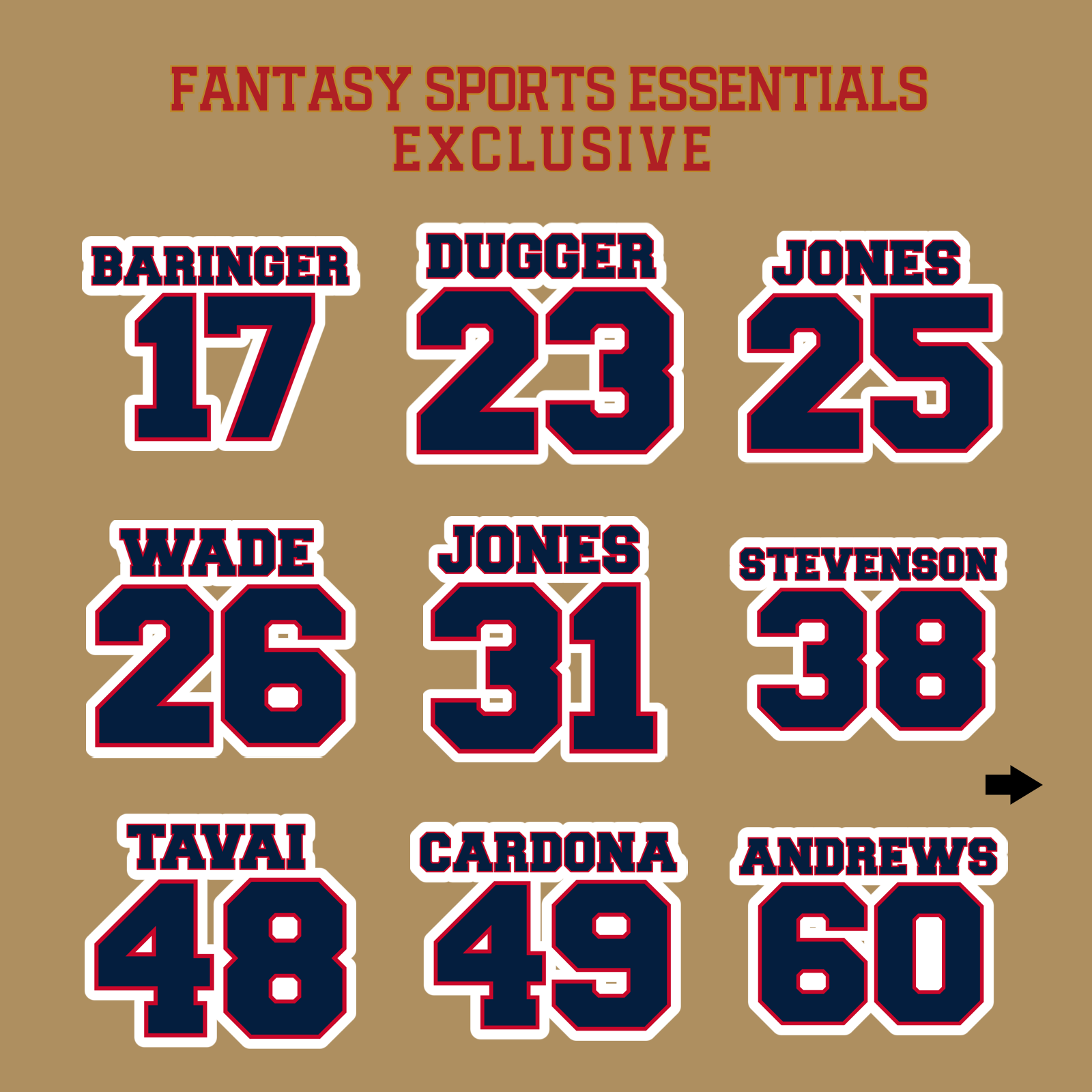 Fantasy Sports Essentials Exclusive New England Patriots 2024 Name and Number Glossy Stickers Page 2