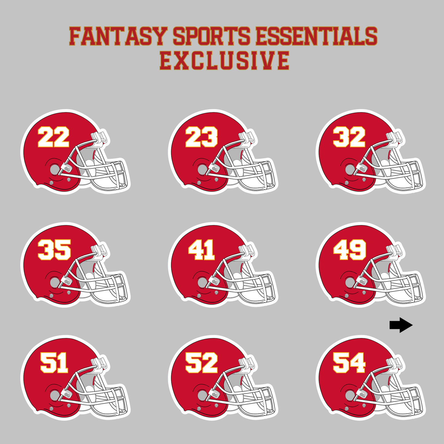 Fantasy Sports Essentials Exclusive Kansas City Chiefs 2024 Helmet Magnets Page 2