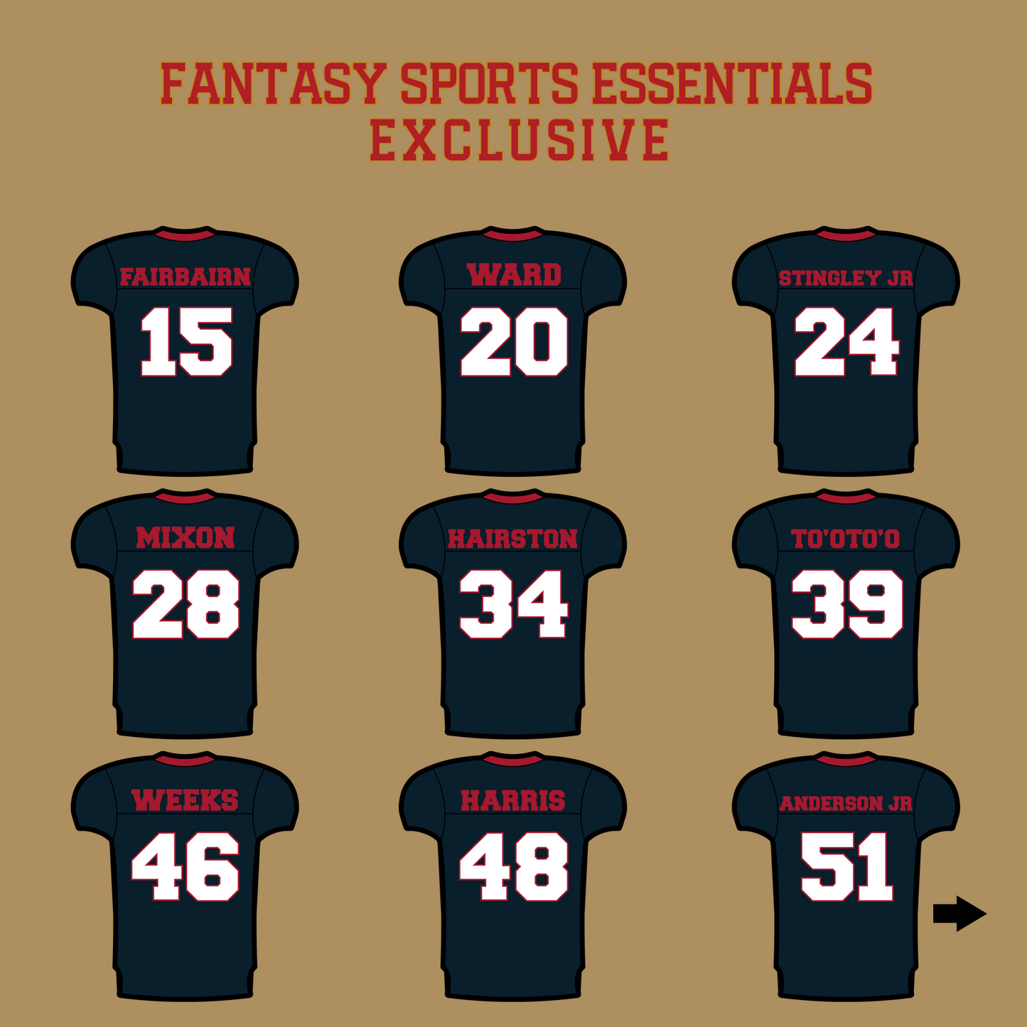 Fantasy Sports Essentials Exclusive Houston Texans 2024 Home Jersey Glossy Stickers Page 2