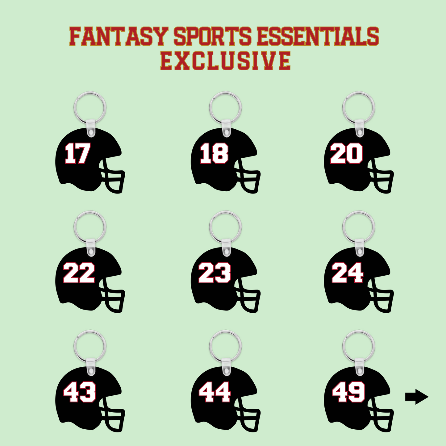 Fantasy Sports Essentials Exclusive Atlanta Falcons 2024 Helmet Keychains Page 2