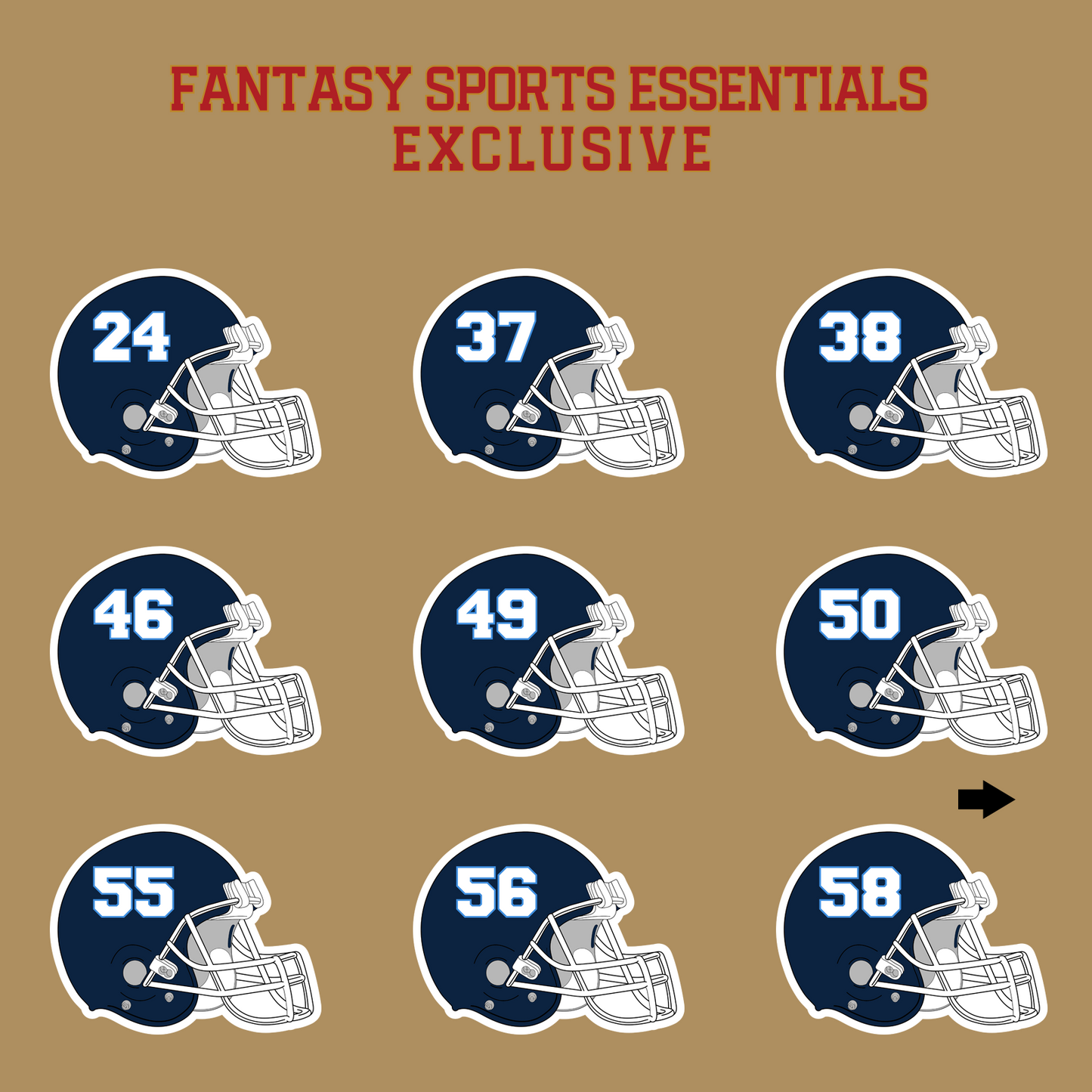 Fantasy Sports Essentials Exclusive Tennessee Titans 2024 Helmet Glossy Stickers Page 2