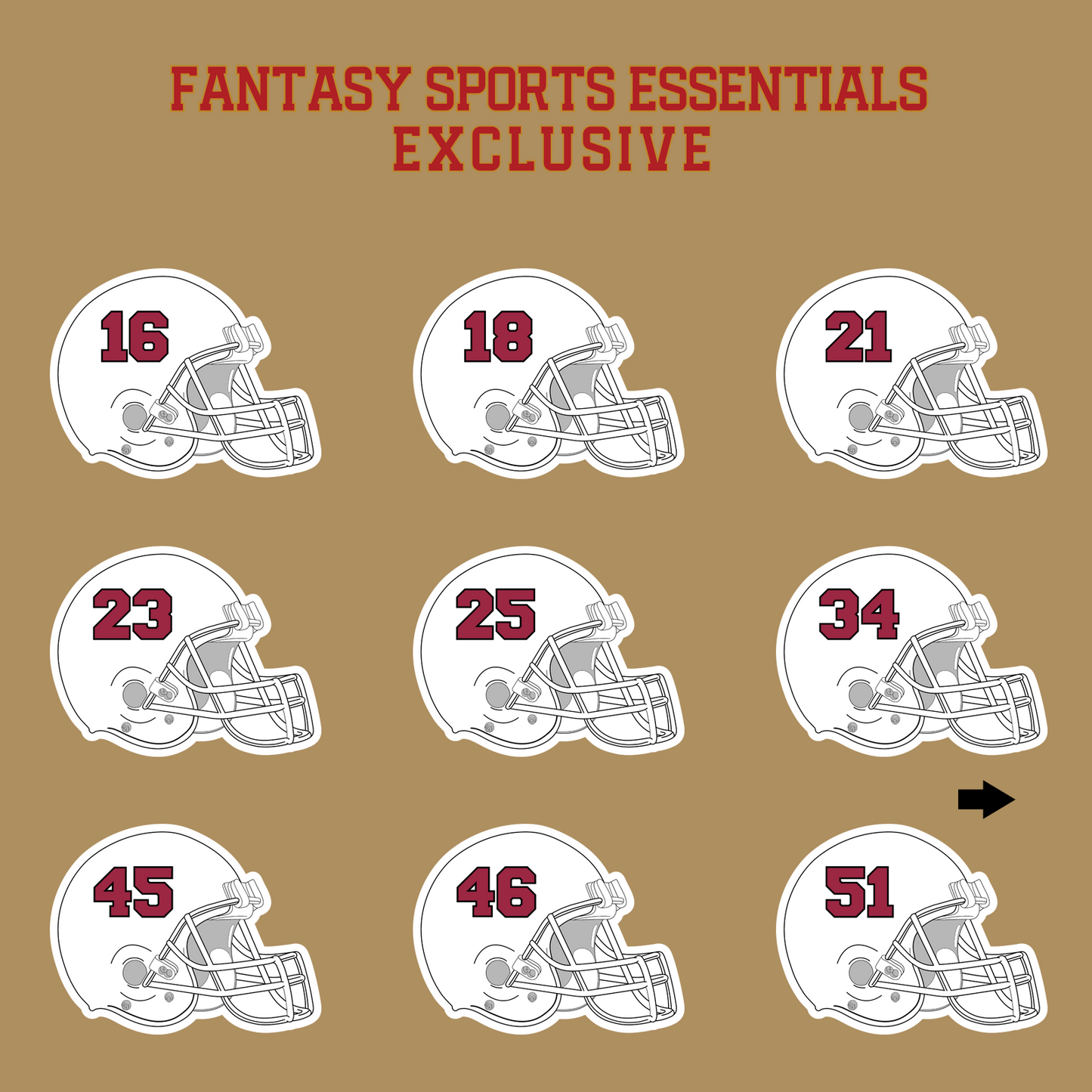 Fantasy Sports Essentials Exclusive Arizona Cardinals 2024 Helmet Glossy Stickers Page 2