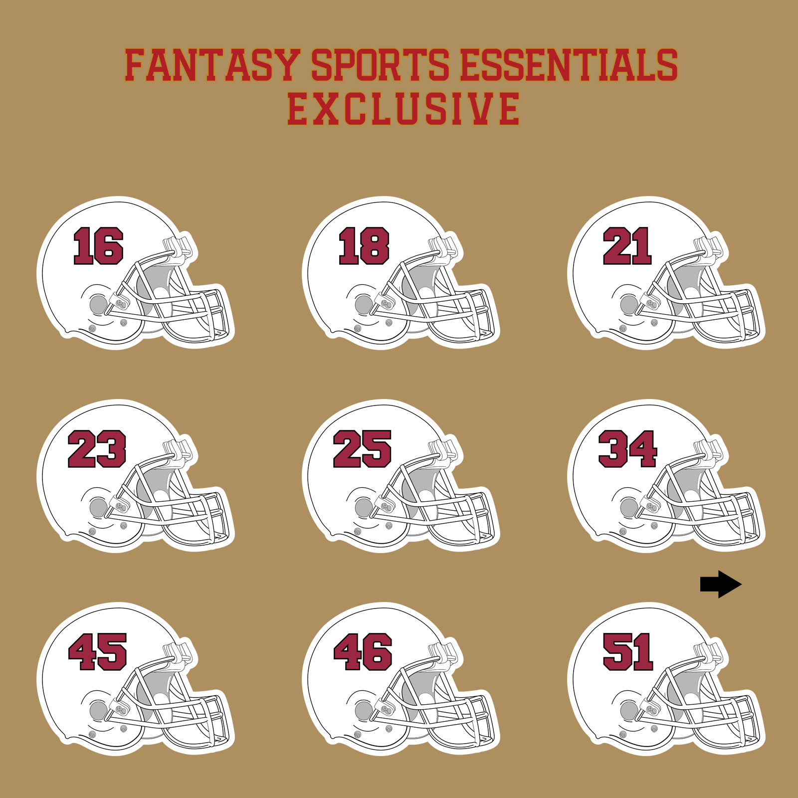 Fantasy Sports Essentials Exclusive Arizona Cardinals 2024 Helmet Glossy Stickers Page 2