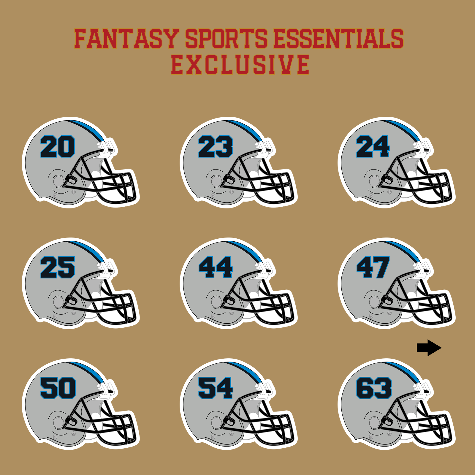 Fantasy Sports Essentials Exclusive Carolina Panthers 2024 Helmet Glossy Stickers Page 2