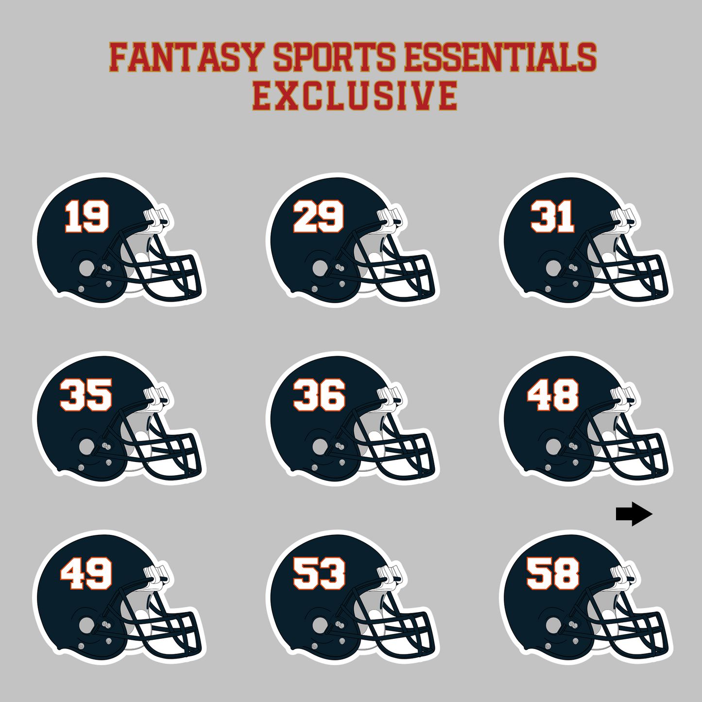 Fantasy Sports Essentials Exclusive Chicago Bears 2024 Helmet Magnets Page 2