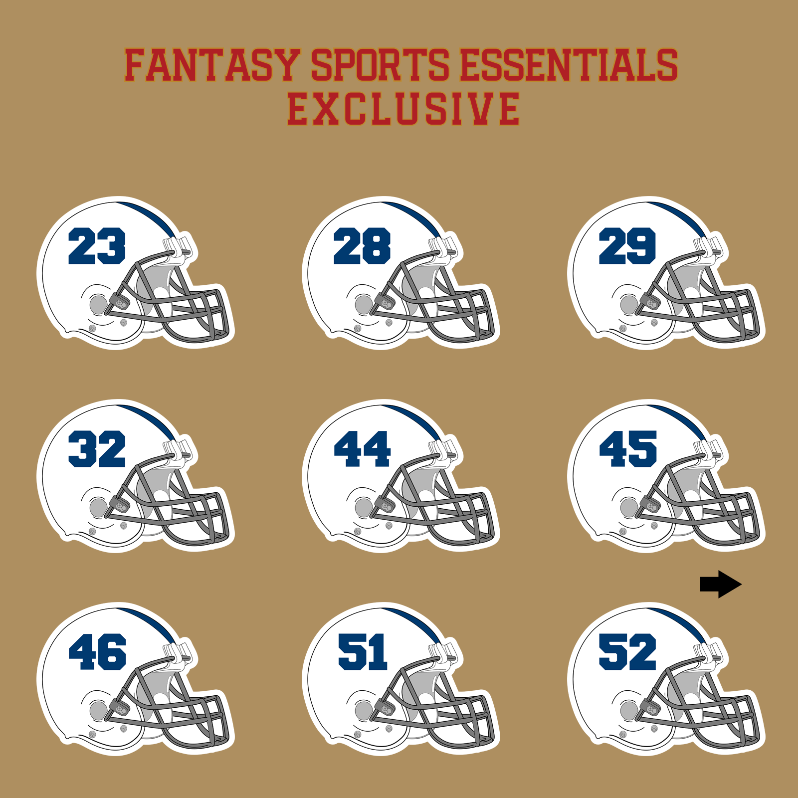 Fantasy Sports Essentials Exclusive Indianapolis Colts 2024 Helmet Glossy Stickers Page 2