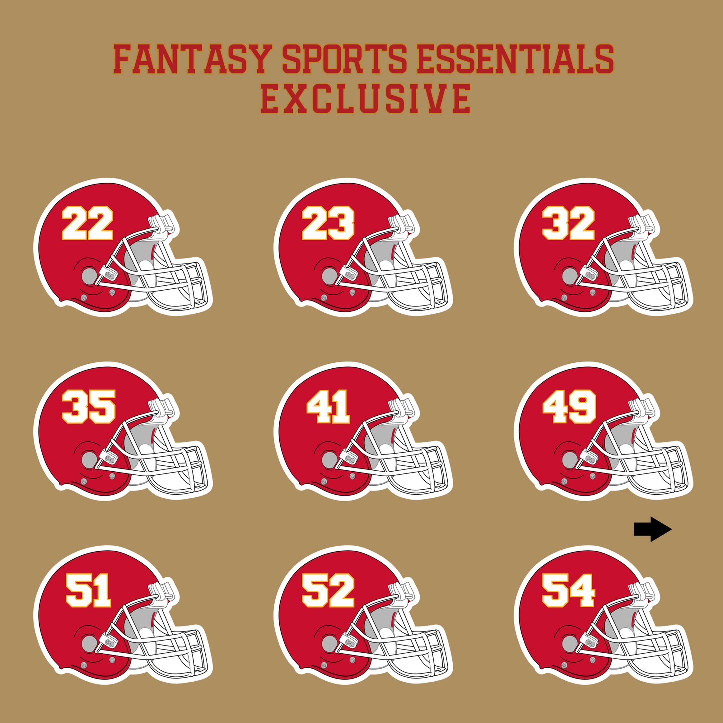 Fantasy Sports Essentials Exclusive Kansas City Chiefs 2024 Helmet Glossy Stickers Page 2