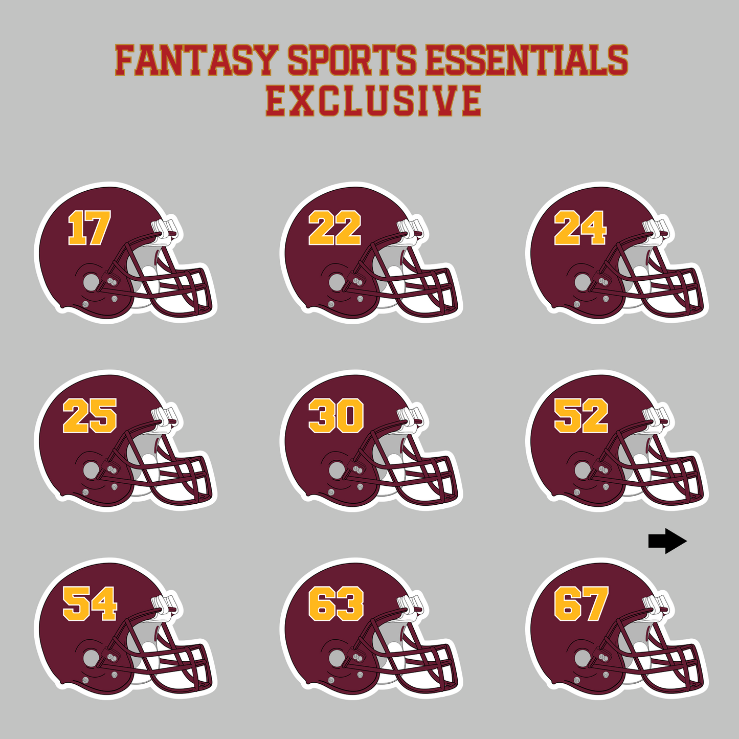 Fantasy Sports Essentials Exclusive Washington Commanders 2024 Helmet Magnets Page 2