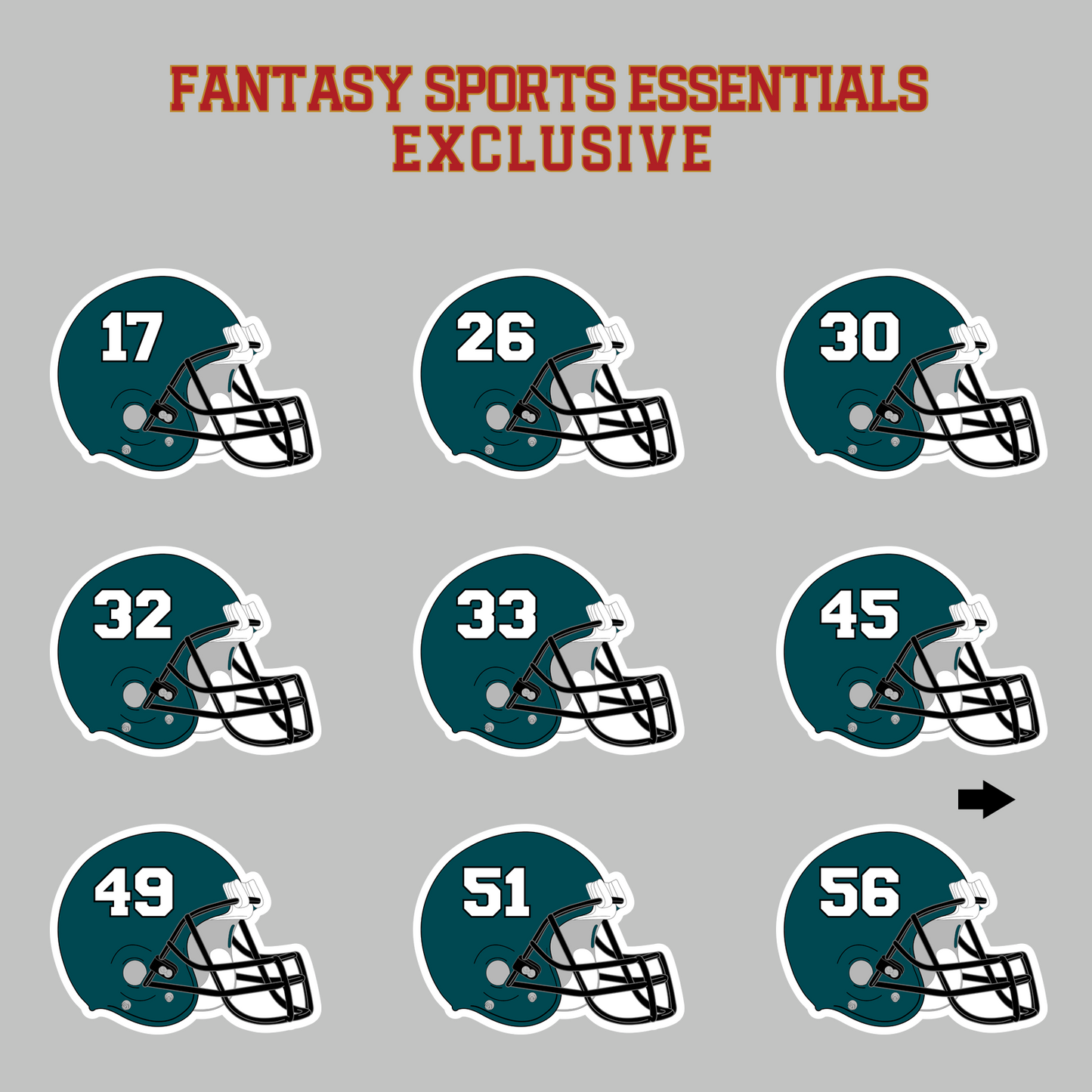 Fantasy Sports Essentials Exclusive Philadelphia Eagles 2024 Helmet Magnets Page 2