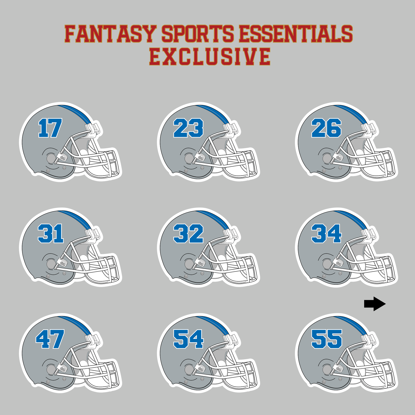 Fantasy Sports Essentials Exclusive Detrot Lions 2024 Helmet Magnets Page 2