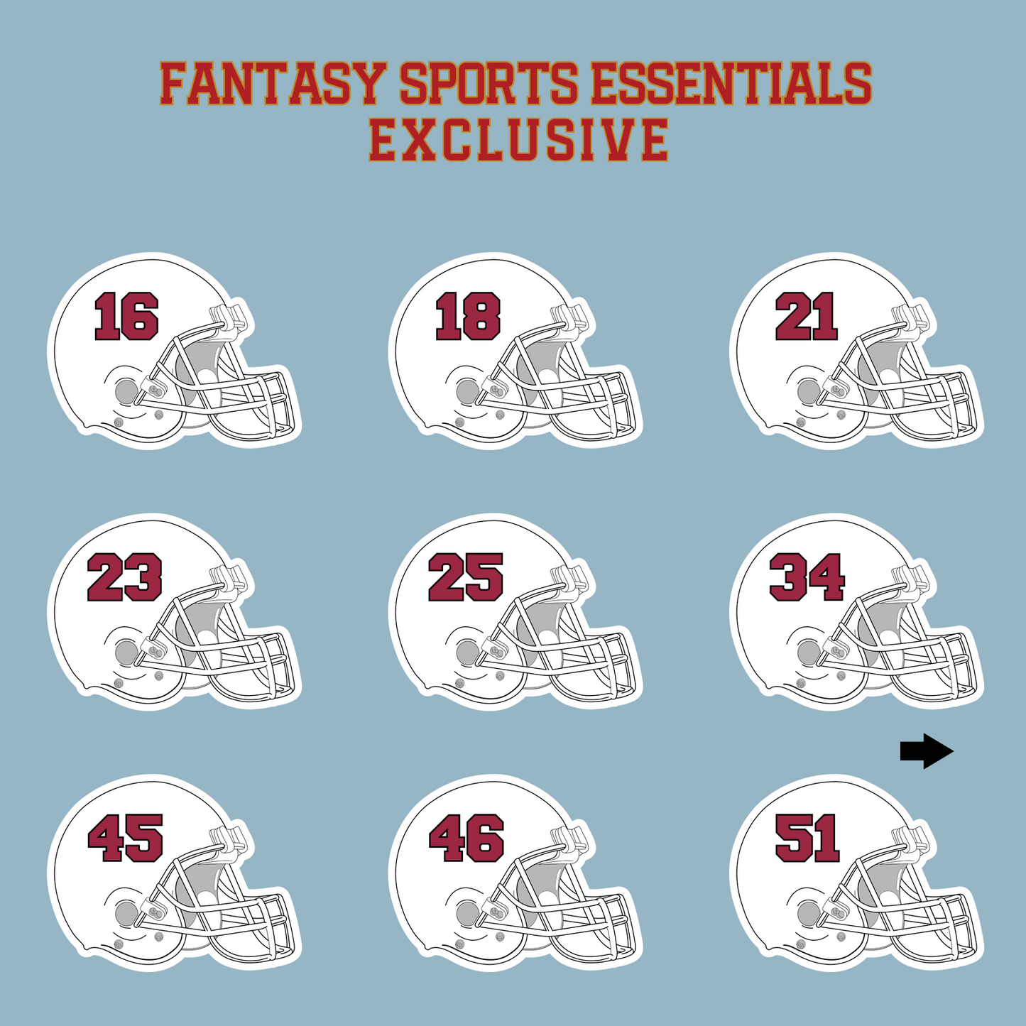 Fantasy Sports Essentials Exclusive Arizona Cardinals 2024 Helmet Matte Stickers Page 2