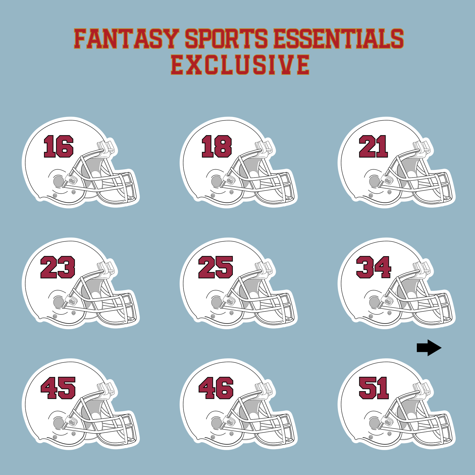 Fantasy Sports Essentials Exclusive Arizona Cardinals 2024 Helmet Matte Stickers Page 2